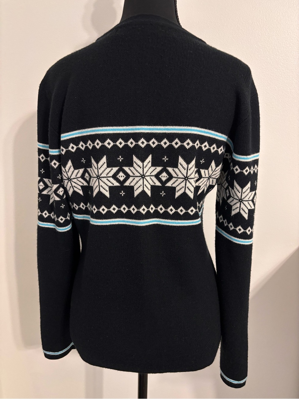 Vintage Obermeyer Merino Wool blend Nordic Snowflake Ski Sweater Women’s Medium - Picture 5 of 7
